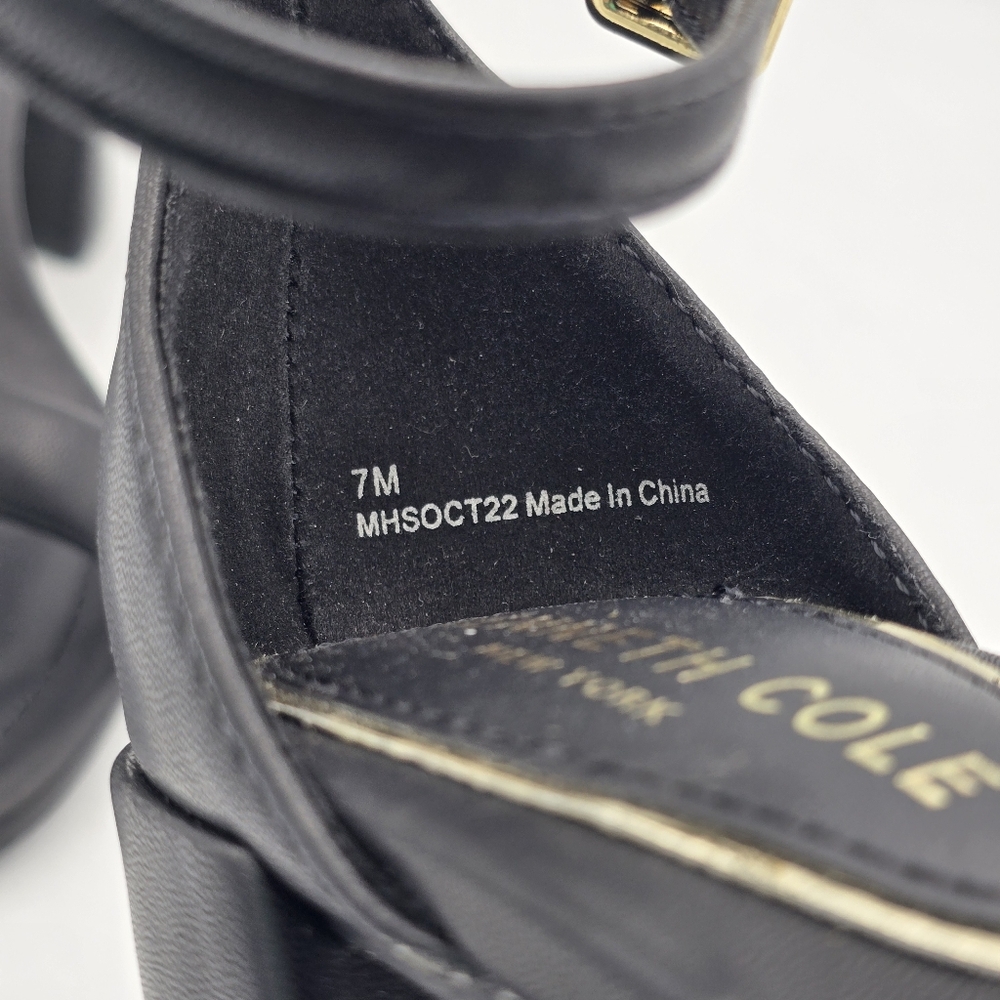 Like New Kenneth Cole New York Luisa Block Heel Ankle Strap Sandals - Picture 5 of 16
